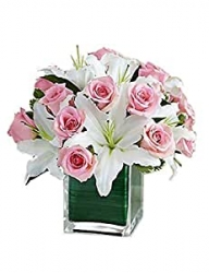 Send Bouquet of Pink Roses & White Lilies to Ghaziabad| florist